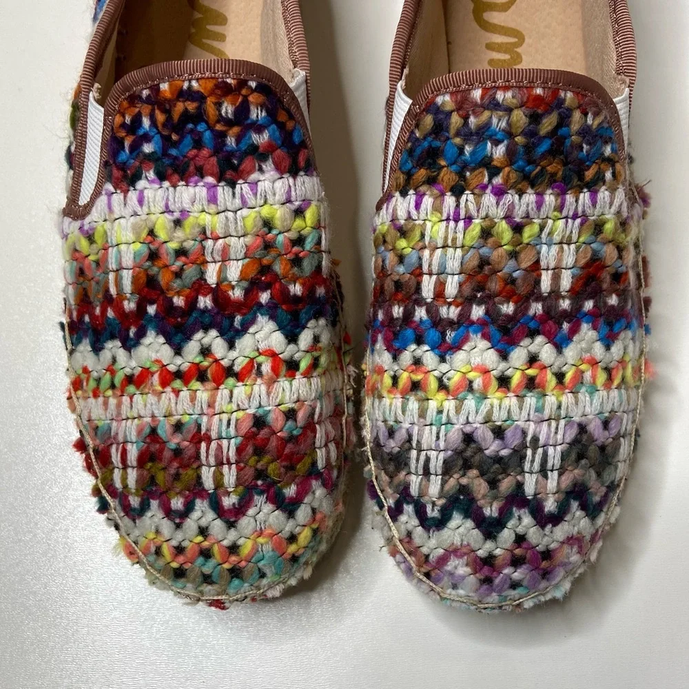 New Sam Edelman Carrin Platform Espadrilles Flats in Bright Multi Sz 10